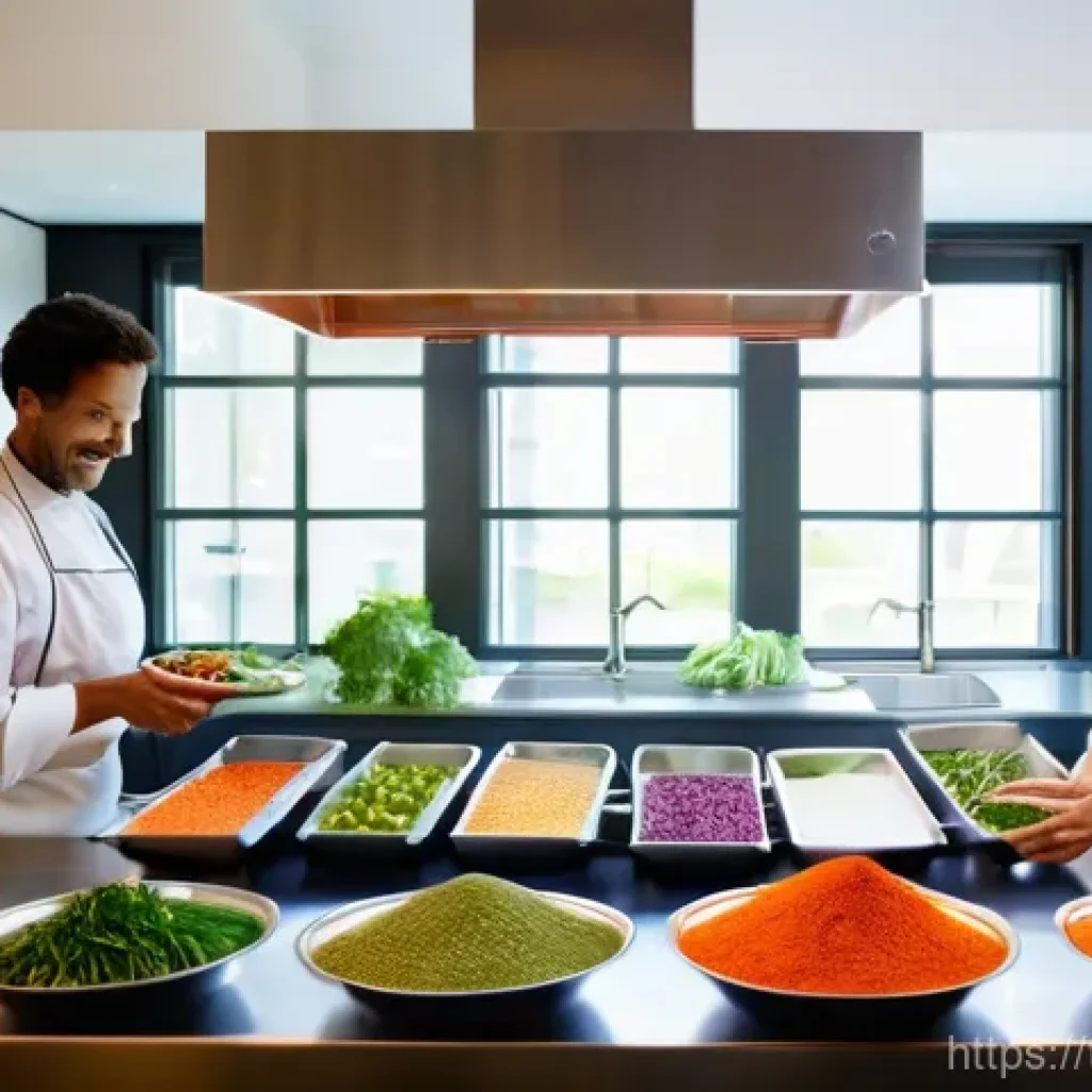 프랑스어 프랑스 음식 용어 - **Prompt:** A meticulously organized "mise en place" scene in a professional, brightly lit French ki...